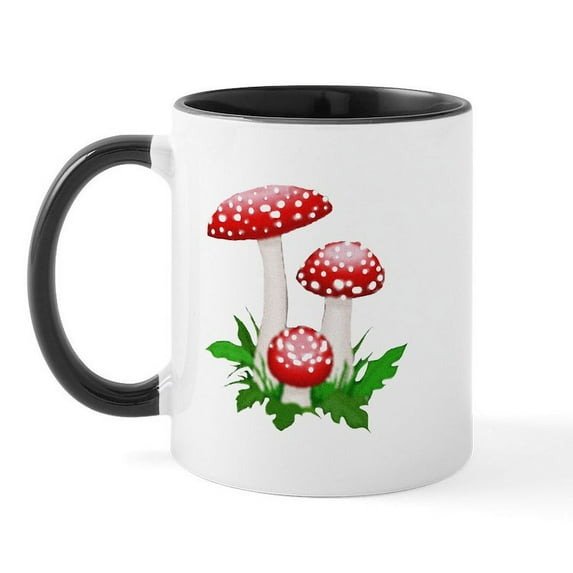 CafePress - Red Mushrooms Mug - 11 oz Ceramic Mug - Novelty Coffee Tea Cup