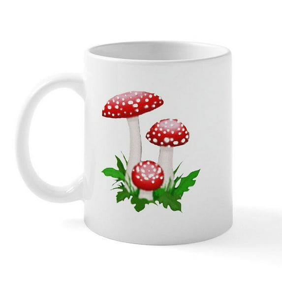 CafePress - Red Mushrooms Mug - 11 oz Ceramic Mug - Novelty Coffee Tea Cup