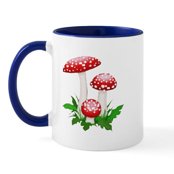 CafePress - Red Mushrooms Mug - 11 oz Ceramic Mug - Novelty Coffee Tea Cup
