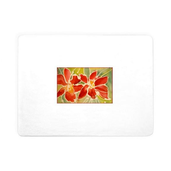 CafePress - Red Orchids! Beautiful Art! Large Sherpa Fleece Th - Large Sherpa Fleece Throw Blanket 80" x 60"