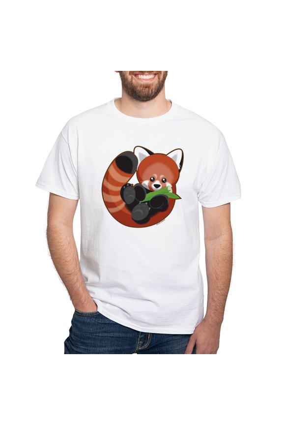 - Red Panda T Shirt - Men's White Classic Cotton T-Shirts