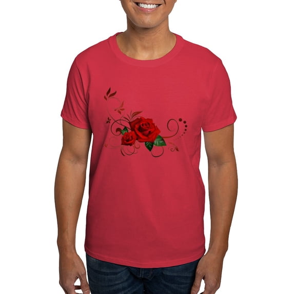 CafePress - Red Roses Dark T Shirt - Men's Classic Graphic Cotton T-Shirt