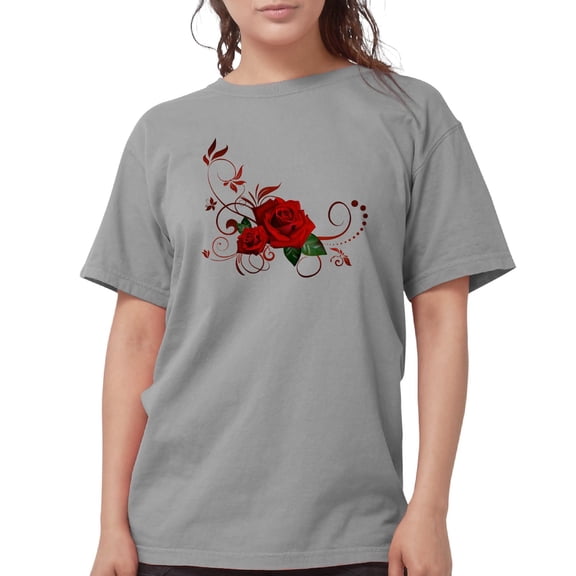 CafePress - Red Roses Women's Comfort Colors® T Shirt - Womens Comfort Colors® Shirt