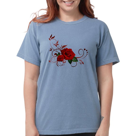 CafePress - Red Roses Women's Comfort Colors® T Shirt - Womens Comfort Colors® Shirt