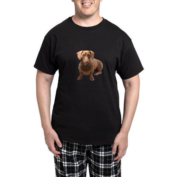 CafePress - Red Short Hair Dachshund Men's Dark Pajamas - Men's Dark Loose Fit Cotton Pajama Set
