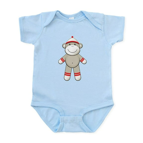 CafePress - Red Sock Monkey Infant Bodysuit - Baby Light Bodysuit, Size Newborn - 24 Months