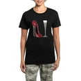 thumbnail image 1 of CafePress - Red Sparkle Corkscrew Stiletto And Champagne Flute - Women's Short Sleeve Print T-Shirt and Pants Dark Cotton Pajama Set, 1 of 7