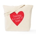 thumbnail image 1 of CafePress - Red Teacher Heart Tote Bag - Unisex Canvas Tote Bag, Beige, 1-Piece, 1 of 7