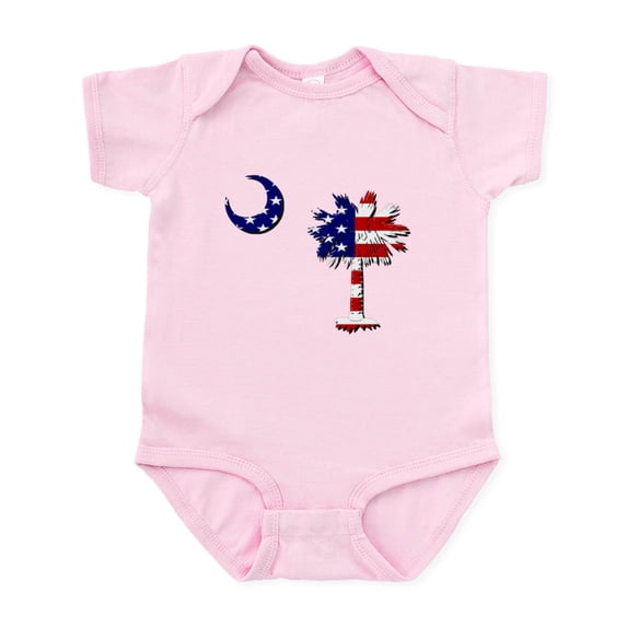 CafePress - Red White And Blue Palmetto Infant Bodysuit - Baby Light Bodysuit, Size Newborn - 24 Months