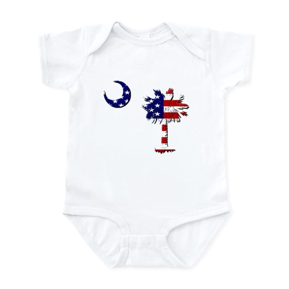 CafePress - Red White And Blue Palmetto Infant Bodysuit - Baby Light Bodysuit, Size Newborn - 24 Months