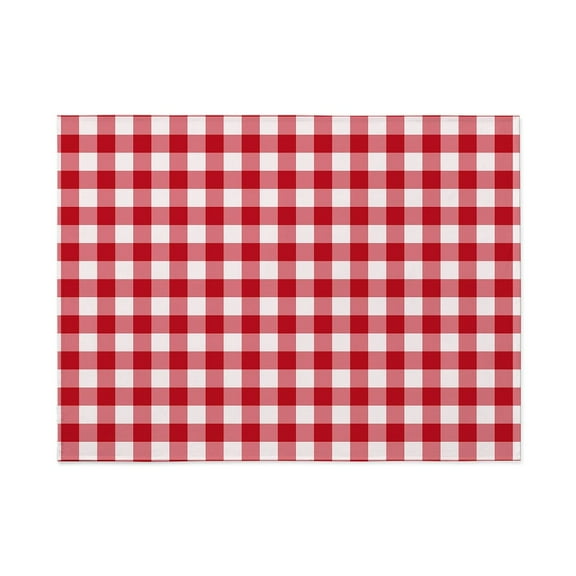 CafePress - Red White Gingham - Large Plush Fleece Throw Blanket, 80" L x 60" W