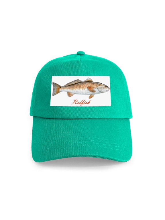 - Redfish Cap - Adjustable 100% Brushed Unisex Casual Cotton Baseball Cap, Beige, 1