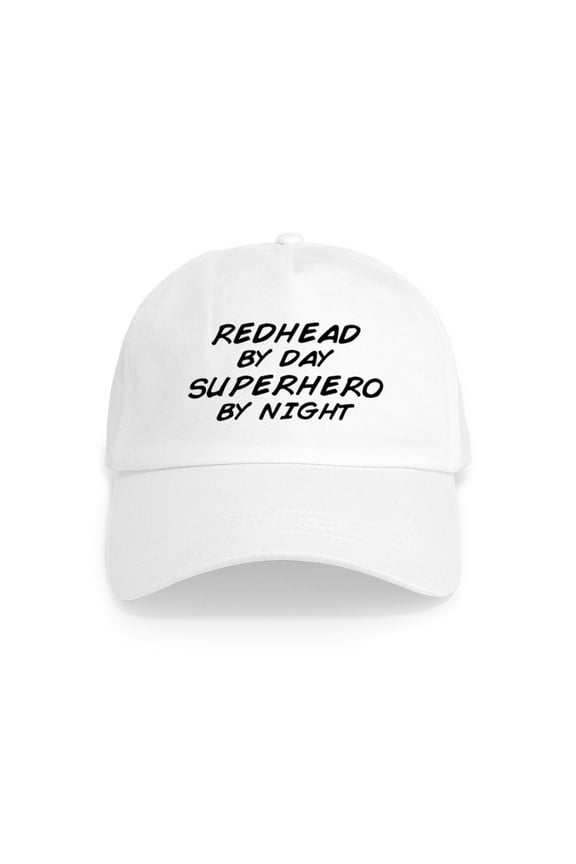 - Redhead Superhero Cap - Adjustable 100% Brushed Unisex Casual Cotton Baseball Cap, Beige, 1