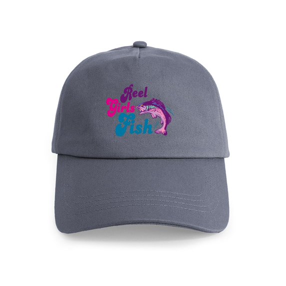 CafePress - Reel Girls Fish Cap - Adjustable 100% Brushed Unisex Casual Cotton Baseball Cap, Beige, 1
