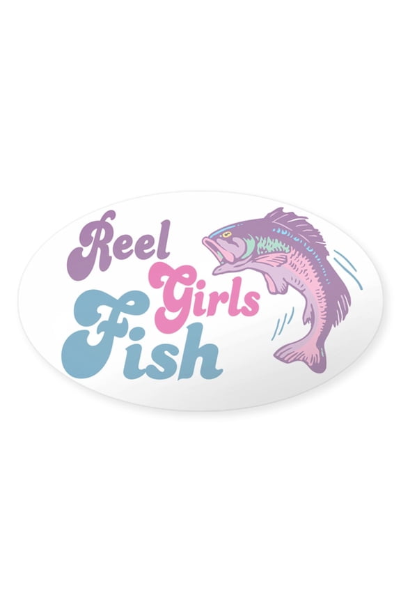 - Reel Girls Fish Oval Sticker - Sticker (Oval)