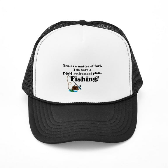 CafePress - Reel Retirement Plan - Adjustable Unisex Printed Trucker Hat with Mesh Back