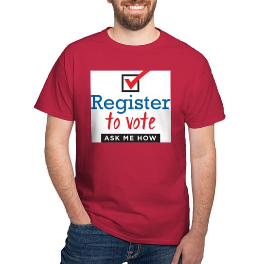 CafePress - Register To Vote. Ask Me How. T Shirt - Men's Classic Cotton T-Shirts