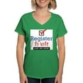 thumbnail image 1 of CafePress - Register To Vote. Ask Me How. T Shirt - Women's V-Neck Dark T-Shirt, 1 of 4