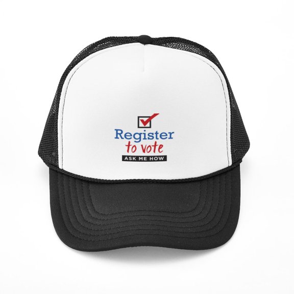 CafePress - Register To Vote. Ask Me How. - Adjustable Unisex Printed Trucker Hat with Mesh Back