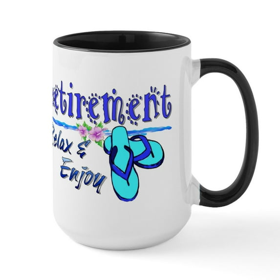 CafePress - Relax & Enjoy Large Mug - 15 oz Ceramic Large White Novelty Mug