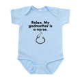 thumbnail image 1 of CafePress - Relax My Godmother Is A Nurse Body Suit - Baby Light Bodysuit, Size Newborn - 24 Months, 1 of 4