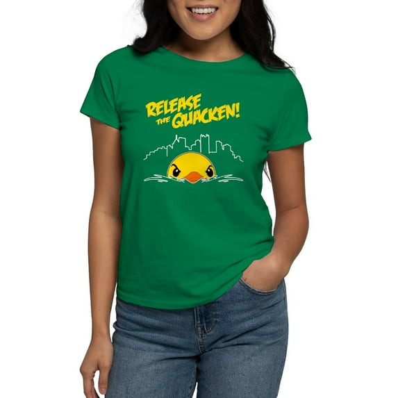 CafePress - Release The Quacken Women's Dark T Shirt - Women's Traditional Fit Dark T-Shirt