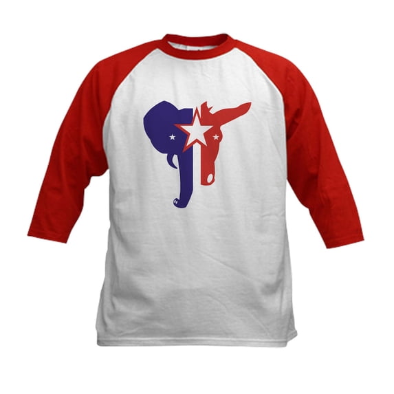 CafePress - Republican Democrat Kids Baseball Jersey - Kids Cotton Baseball Jersey, 3/4 Sleeve Shirt