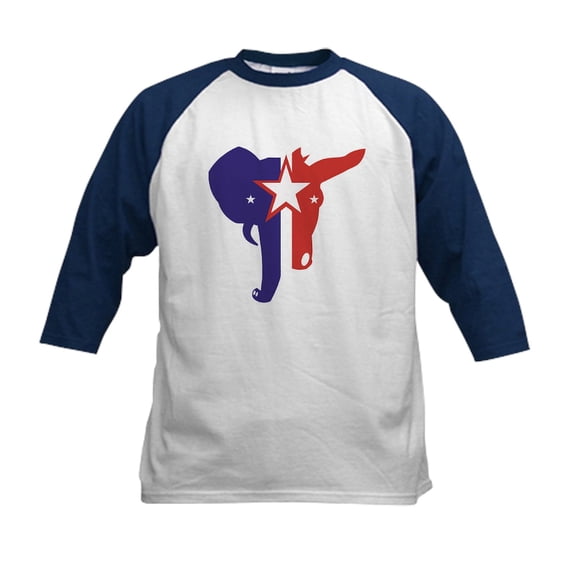 CafePress - Republican Democrat Kids Baseball Jersey - Kids Cotton Baseball Jersey, 3/4 Sleeve Shirt