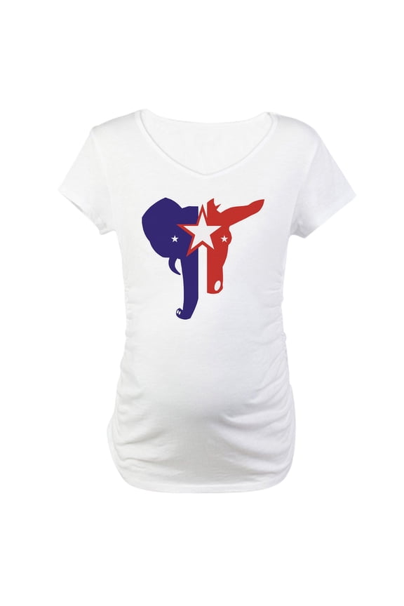 - Republican Democrat Maternity T Shirt - Cotton Maternity T-shirt, Cute & Funny Pregnancy Tee
