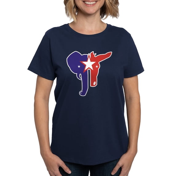 CafePress - Republican Democrat Women's Dark T Shirt - Women's Traditional Fit Dark T-Shirt