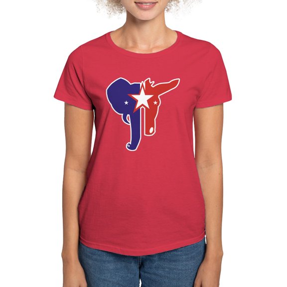 CafePress - Republican Democrat Women's Dark T Shirt - Women's Traditional Fit Dark T-Shirt