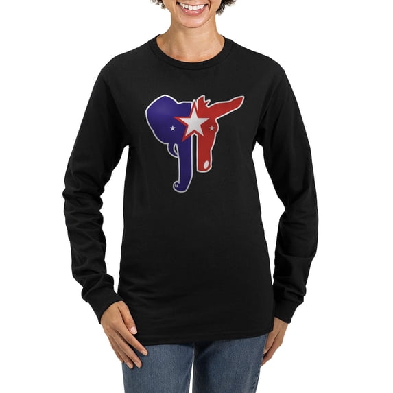 CafePress - Republican Democrat Women's Long Sleeve Dark T Shi - Women's Long Sleeve Graphic Tee Casual Fit