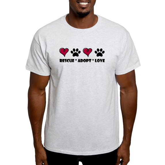 CafePress - Rescue*Adopt*Love T Shirt - Light T-Shirt - CP