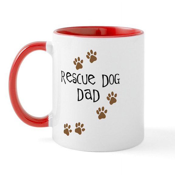 CafePress - Rescue Dog Dad Mug - 11 oz Ceramic Mug - Novelty Coffee Tea Cup