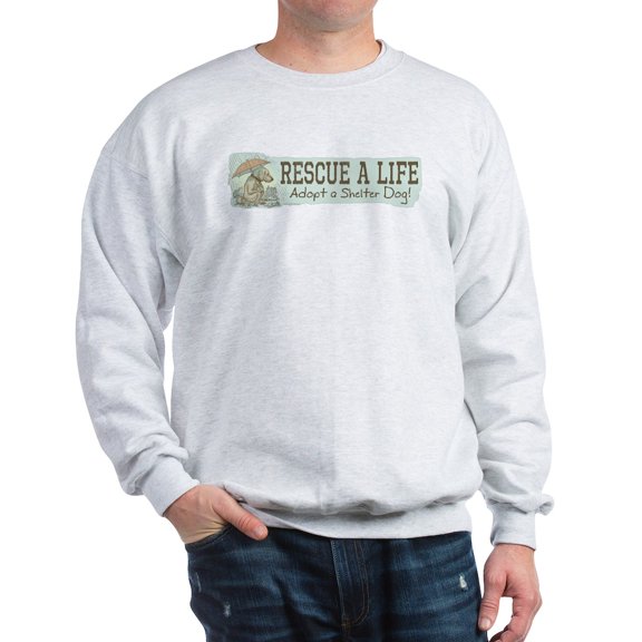 CafePress - Rescue Dog Quote Sweatshirt - Crew Neck Sweatshirt