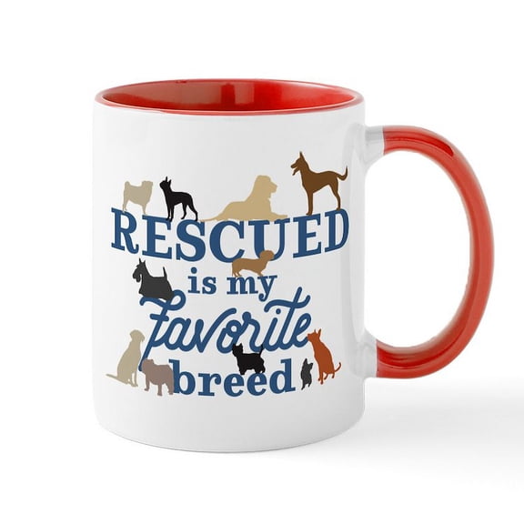 CafePress - Rescued Is My Favorite Breed - 11 oz Ceramic Mug - Novelty Coffee Tea Cup