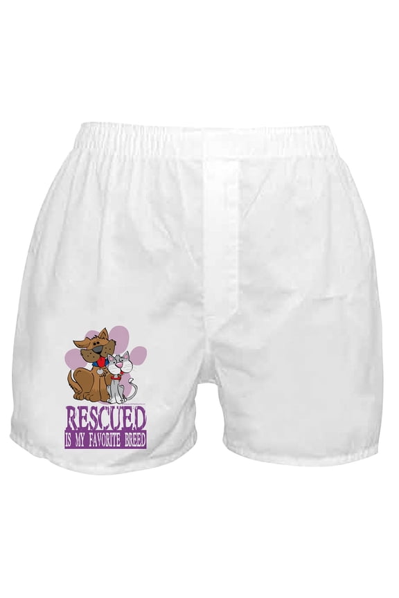 - Rescued Is My Favorite Breed Boxer Shorts - Men's Novelty Boxer Shorts