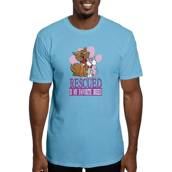 CafePress - Rescued Is My Favorite Breed Fitted T Shirt - Fitted T-Shirt, Vintage Fit Soft Cotton Tee