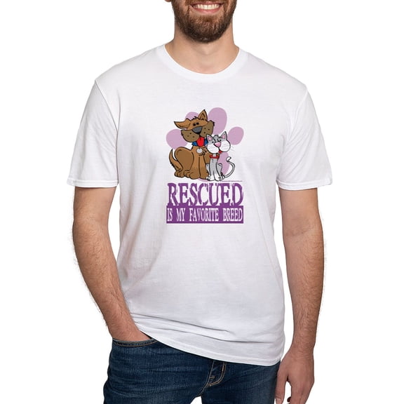 CafePress - Rescued Is My Favorite Breed Fitted T Shirt - Fitted T-Shirt, Vintage Fit Soft Cotton Tee