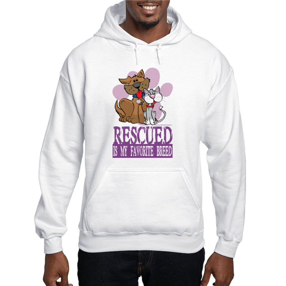 CafePress - Rescued Is My Favorite Breed Hooded Sweatshirt - Pullover Hoodie, Hooded Sweatshirt