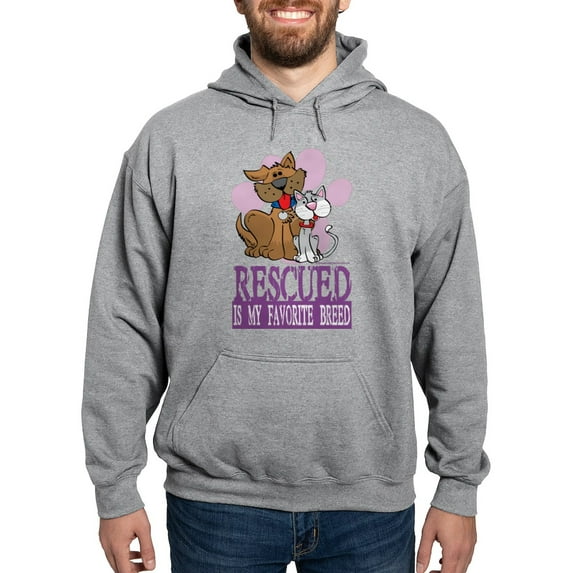 CafePress - Rescued Is My Favorite Breed Hooded Sweatshirt - Pullover Hoodie, Hooded Sweatshirt