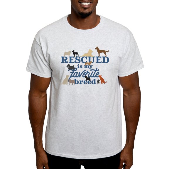 CafePress - Rescued Is My Favorite Breed Light T Shirt - Men's Classic Graphic T-Shirt