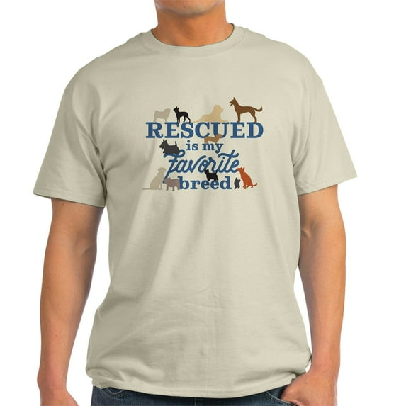 CafePress - Rescued Is My Favorite Breed Light T Shirt - Men's Classic Graphic T-Shirt