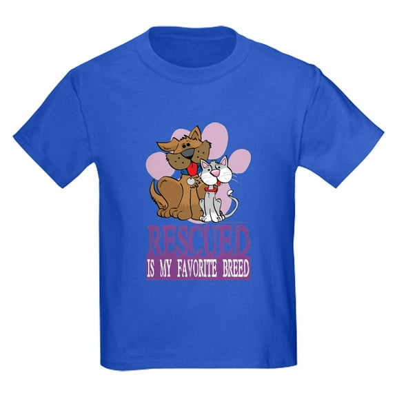 CafePress - Rescued Is My Favorite Breed T Shirt - Dark T-Shirt Kids XS-XL