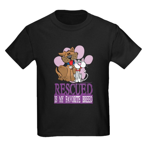 CafePress - Rescued Is My Favorite Breed T Shirt - Dark T-Shirt Kids XS-XL