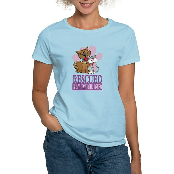 CafePress - Rescued Is My Favorite Breed Women's Light T Shirt - Women's Classic T-Shirt