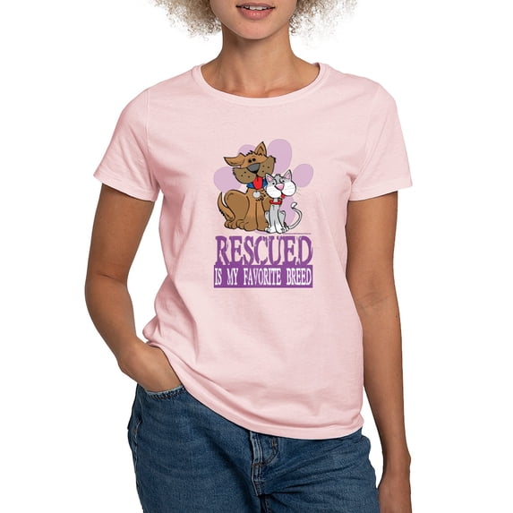 CafePress - Rescued Is My Favorite Breed Women's Light T Shirt - Women's Classic T-Shirt