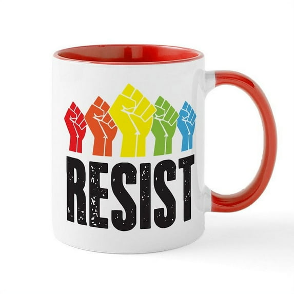 CafePress - Resist Mug - 11 oz Ceramic Mug - Novelty Coffee Tea Cup