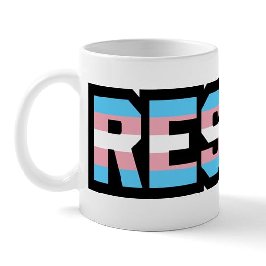 CafePress - Resist Trans Pride 11 Oz Ceramic Mug - 11 oz Ceramic Mug - Novelty Coffee Tea Cup