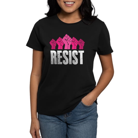 CafePress - Resist Women's Dark T Shirt - Women's Traditional Fit Dark T-Shirt